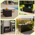 Outdoor Storage Box, 260 Gallon Deck Box Outdoor Storage Bench Outside - Image 8
