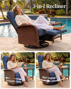 Resort-Grade Outdoor Swivel Recliner, 6.2" Ultra Thick Cushions | Heavy Duty - Image 3