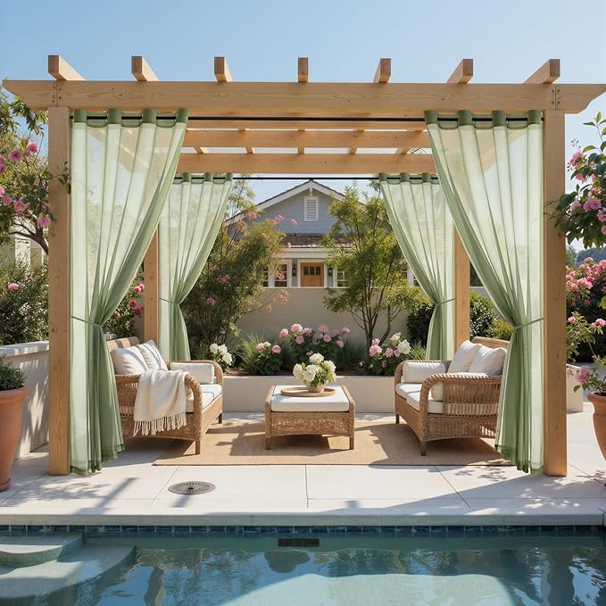 MIULEE Sage Green Outdoor Curtain - Image 2