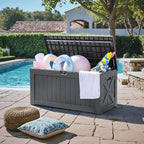 Greesum 120 Gallon Deck Box, Resin Outdoor Storage Container, Garden Tools - Image 5