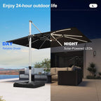PURPLE LEAF Cantilever Umbrella 9' X 12' Solar LED Light Patio Deck, Stays - Image 3