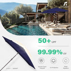 JEAREY 6.5x10 ft Rectangular Patio Umbrellas Outdoor Market Umbrella - Image 5