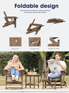Adirondack Rocking Chair with Ottoman and Cup Holders | HDPE Porch Rocker - Image 4