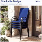 Tangkula Stackable Patio Dining Chairs Set of 4, Outdoor Armchairs - Image 5