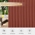 Easy-Going Outdoor Patio Curtains 2 Panels, 110x120 inch, Terra Red | Privacy - Image 5