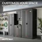 Suncast 30" Heavy-Duty Resin Outdoor Storage Cabinet, Dark Gray - Image 9