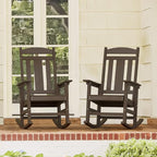 LUE BONA Outdoor Rocking Chairs Set of 2, Weather Resistant HDPS Poly Rocker - Image 3