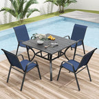 Patio Dining Chairs Set of 4 Outdoor Stackable Dining Chairs - Image 2