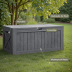Flamaker Resin Deck Box 120 Gallon Waterproof Large Outdoor Storage Box | - Image 5