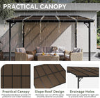 Aoxun 12’x10’ Gazebo with Light, Gazebo Pergola with Sloped Roof, Wall Mounted - Image 4