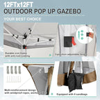 COBIZI 12x12 FT Pop up Gazebo on Clearance Canopy Tent, Carpas para Patio - Image 2