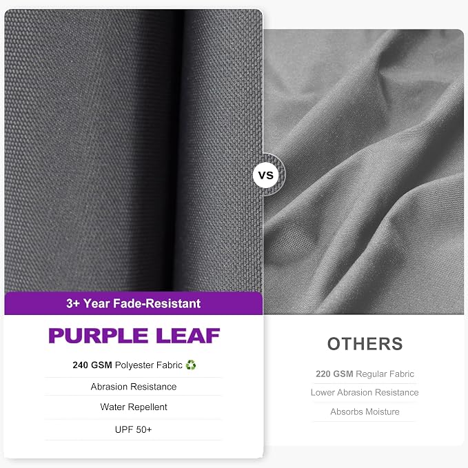 PURPLE LEAF Cantilever Umbrella Left-right Tilting 8.2' X 11.5' Light Grey | 5 - Image 4
