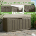 97 Gallon Waterproof Large Resin Deck Box, Lockable Large Outdoor Storage Box - Image 3