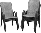 DIFY Patio Chairs Set of 8, Stackable Outdoor Dining Chairs Set by DIFY