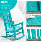 LUE BONA Rocking Chair Outdoor, Weather Resistant HDPS Plastic Rocker Chairs - Image 3
