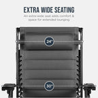 Best Choice Products Oversized Padded Zero Gravity Chair w/Canopy Headrest Cup - Image 5