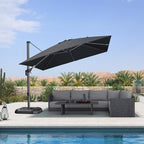 PURPLE LEAF Patio Umbrella Outdoor 10' x 10' Square Easy Assembly Black | Built by PURPLELEAF