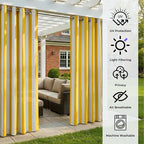 4 Panels Outdoor Stripe Curtains - Image 4
