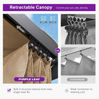 PURPLE LEAF Retractable Pergola 10' x 13' w/Double Canopy - Image 6