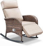Zero Gravity Patio Rocking Wicker Recliner Chair - Image 7