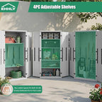 EHHLY Heavy Duty Tall Storage Cabinet Outdoor Weatherproof, 28 Cuft Garage - Image 4