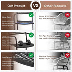 Patio Chairs Set of 6, Stackable Outdoor Dining Chairs - Image 6