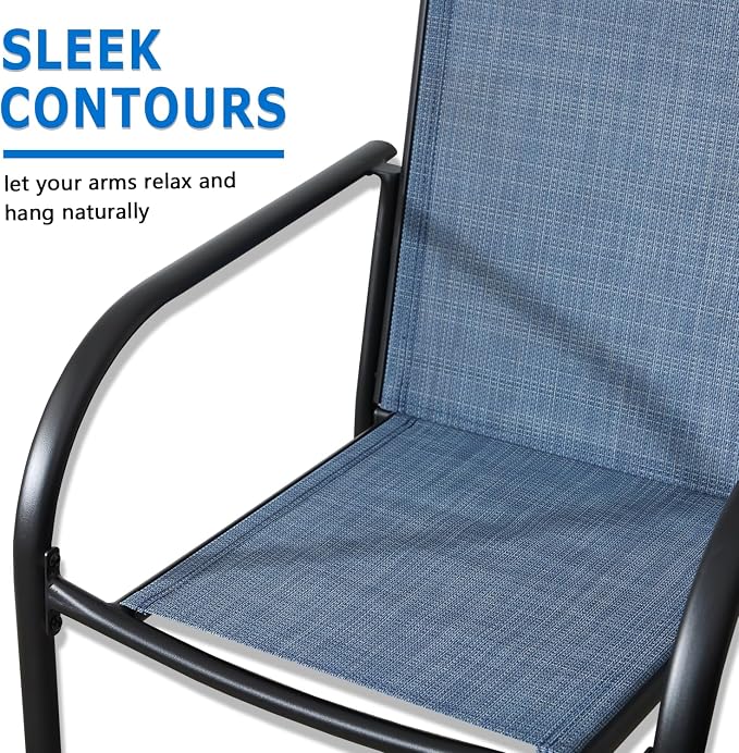 Outdoor Dining Chairs Set of 6, Stackable Patio Chairs - Image 5