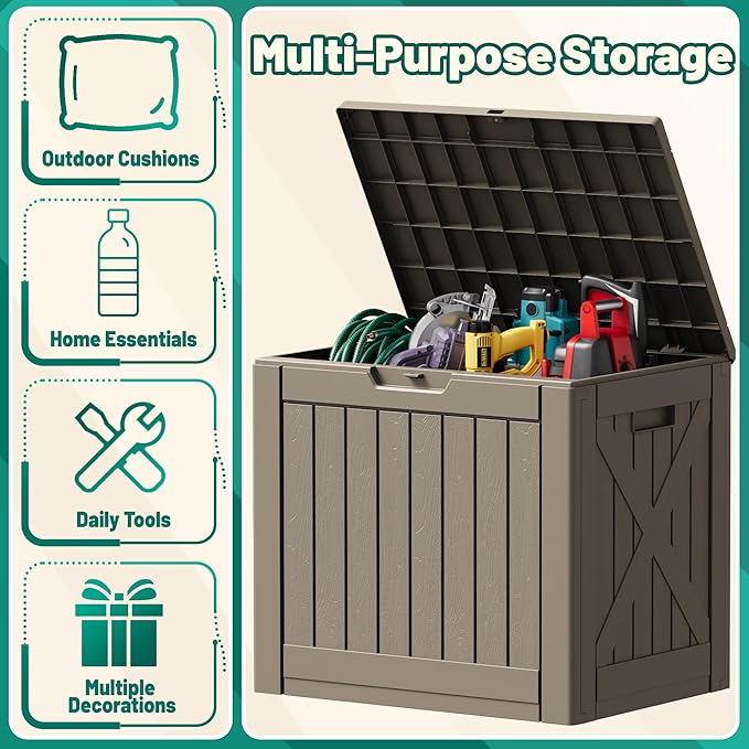 Devoko 40 Gallon Deck Box Lockable Outdoor Storage Box Waterproof - Image 4