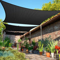 8' x 12' Black Sun Shade Sail Rectangle SMSLR Canopy Fabric Cloth Screen by ShadeMart