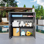 Outdoor Storage Cabinet Waterproof, Resin 62 Gallon Deck Box - Image 7