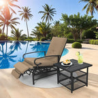 Incbruce 2 Pieces Outdoor Lounge Recliner Set, Adjustable Metal Recliner Sofa - Image 2