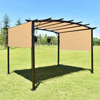 Eden's Decor Straight Flat-Edged Sun Shade Sail Rectangular 10' x 17' Beige - Image 5