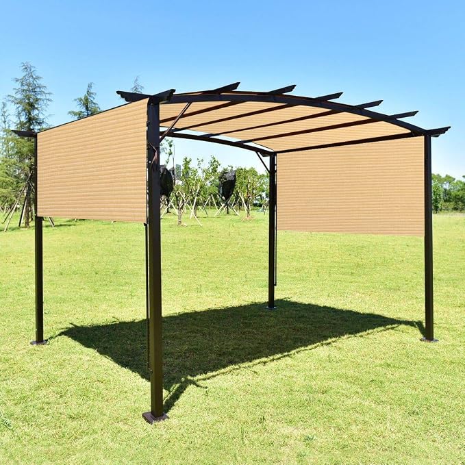 Eden's Decor Straight Flat-Edged 6' x 16' Beige Sun Shade Sail Rectangular - Image 5