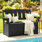 SERWALL HDPE Outdoor Storage Bench, Deck Box - Image 2