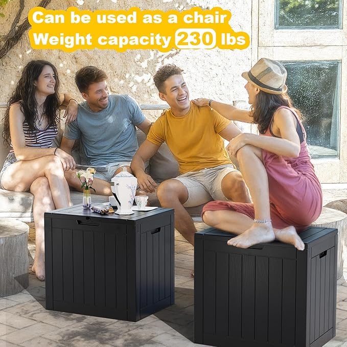 30 Gallon Waterproof Outdoor Storage Box, Resin Deck Box, Lockable Outside - Image 5