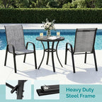 MAMIZO Patio Dining Chairs, Stackable Textilene Chair Set of 8, - Image 4