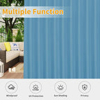 Easy-Going Outdoor Patio Curtains 2 Panels, 110x108 inch, Sky Blue | Privacy - Image 5