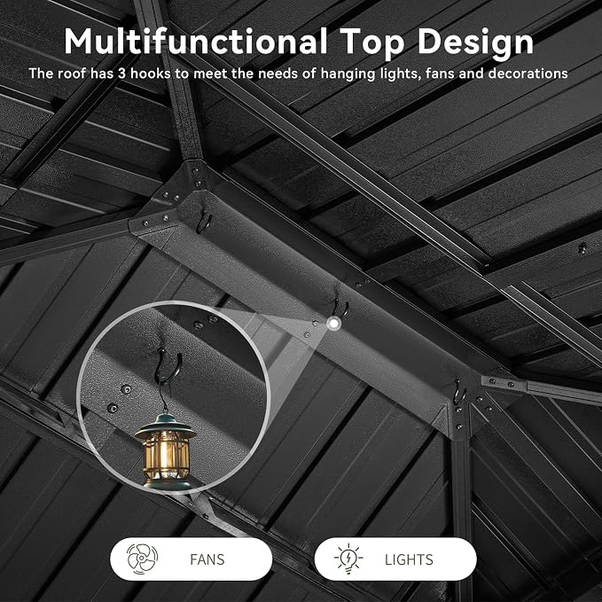 Aoxun Gazebo 12x14 Hardtop Gazebo - Image 8