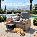 Oversized 3 Pieces Wicker Outdoor Recliner Loveseat - Image 5