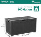 YITAHOME 100 Gallon Large Resin Deck Box Outdoor Storage Boxes - Image 2