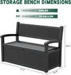 80 Gallon Outdoor Storage Bench, Resin Outside Storage Box - Image 2