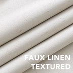 H.VERSAILTEX Ivory Curtains Blackout, 100% Blackout Linen Curtains - Image 4