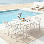 Patio Chairs Set of 4, Stackable Outdoor Dining Chairs - Image 9