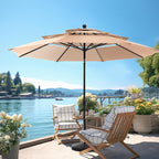 PHI VILLA 10ft Outdoor Patio Umbrellas, 3 Tier Vented Table Umbrella, 1.5" Pole - Image 7