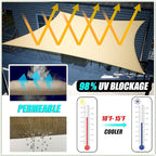 Amgo Custom Size 6' x 21' White Rectangle Square Sun Shade Sail UPF50+ - Image 2
