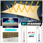 Amgo Custom Size 16' x 17' White Rectangle Square Sun Shade Sail UPF50+ - Image 2
