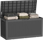 120 Gallon Waterproof Outdoor Storage Box, Resin Deck Box, Lockable Outside by MAIUSCOLI