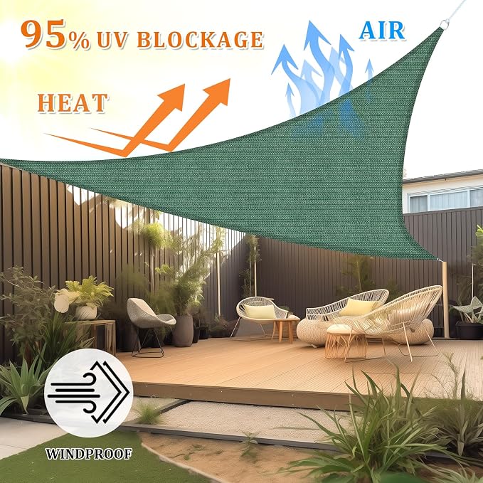Shade&Beyond Custom Sun Shade Sail 18'x18'x25.5' Triangle Sun Sail Shades Patio - Image 2