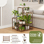 Bamworld Corner Plant Stand Indoor Outdoor Plant Shelf Small Plant Table | - Image 7