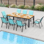 Patio Dining Chairs Set of 8 Outdoor Stackable Dining Chairs - Image 2